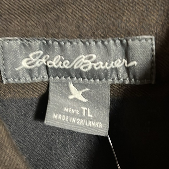 EDDIE BAUER  men’s Wild River shirt. NWT. Hunter green / black. Large Tall - Picture 3 of 8